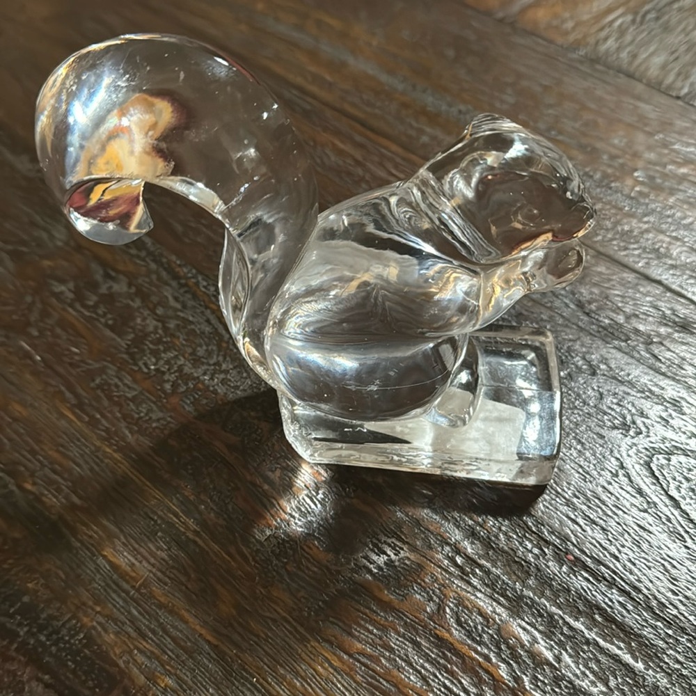 Vintage Glass squirrel paper weight